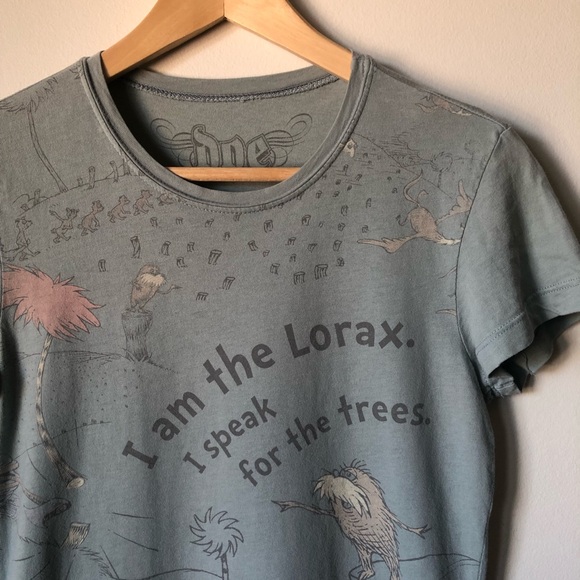 UO Y2K Dr. Seuss Lorax Mighty Fine Graphic T-Shirt -size XS/S -pastel trees tee - Picture 2 of 13